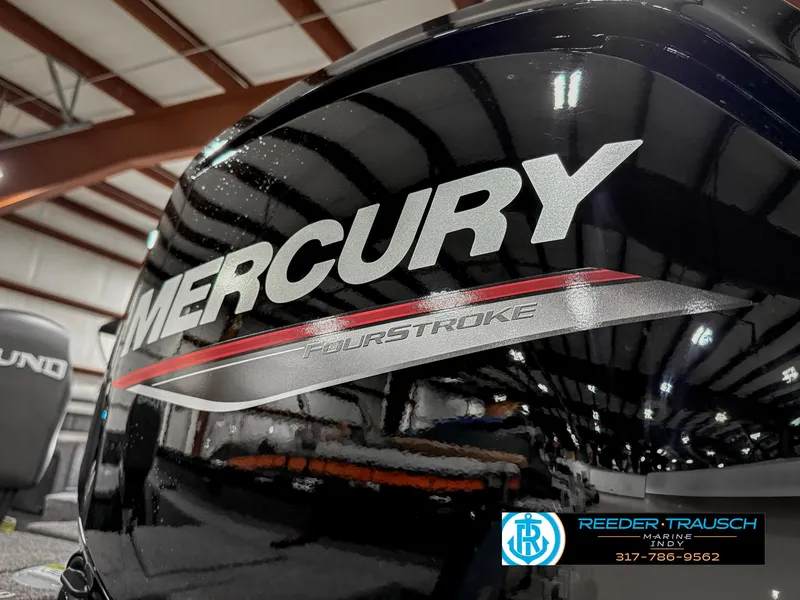 Slide: The Image of 2025 Lund 1775 Impact XS with Mercury FourStroke engine in showroom. - 48