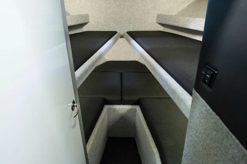 Slide: The Image of Interior cabin of 2025 Makaira Gen3 1000 with modern bunk beds. - 8