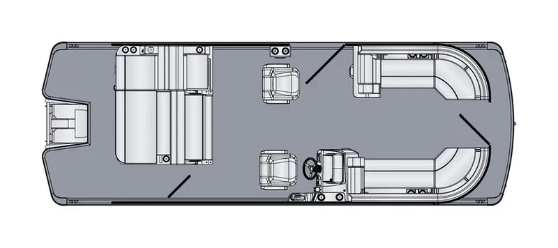 Slide: The Image of Top view layout of 2025 Harris CRUISER 230 SLDH pontoon boat. - 20