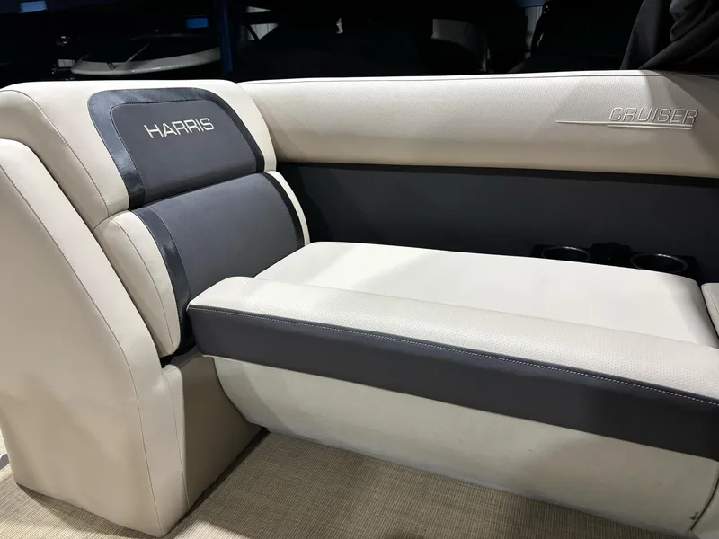 Slide: The Image of 2025 Harris CRUISER 230 SLDH boat seating, featuring sleek design and comfortable upholstery. - 8
