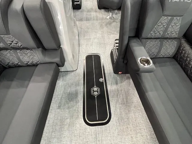 Slide: The Image of Luxurious interior of 2025 Harris Grand Mariner 250 with plush seating and modern design. - 8