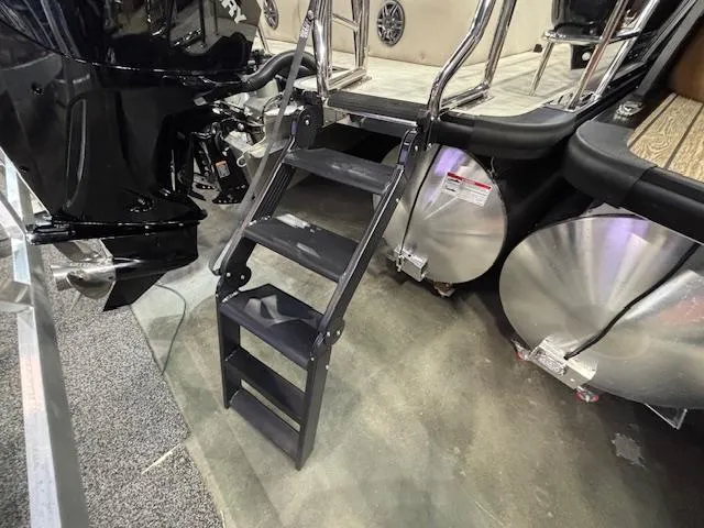 Slide: The Image of Sturdy ladder on 2025 Harris SUNLINER 230 SLDH pontoon boat, showcasing sleek design. - 6