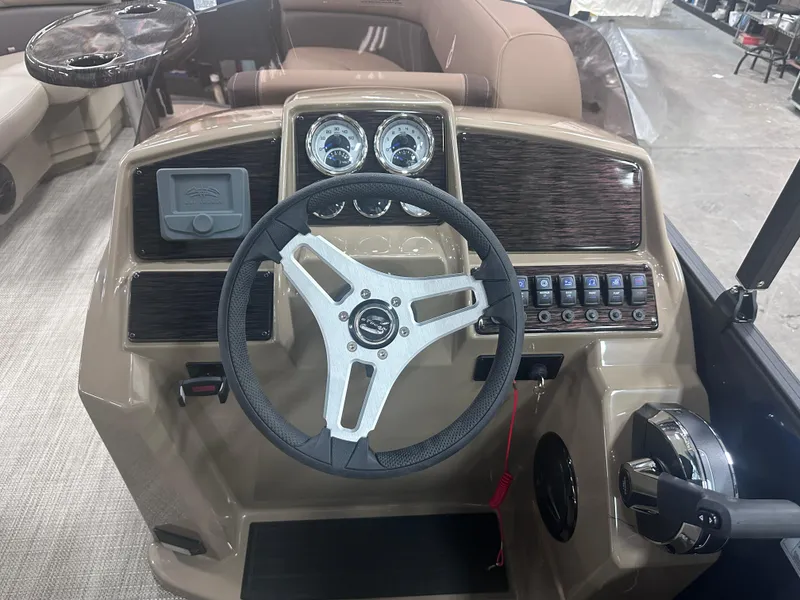 Slide: The Image of Steering console of 2025 Sylvan Mirage Fish 820 Party Fish boat. - 3