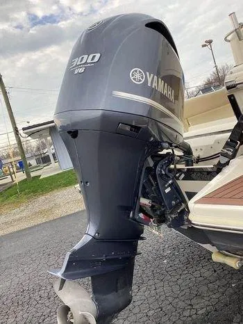 Slide: The Image of Yamaha 300 V6 outboard motor on a 2013 Scout 245 XFS boat. - 4