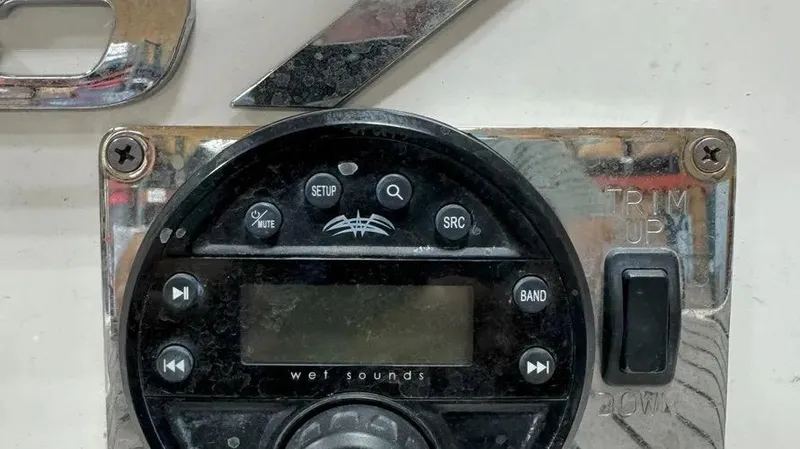 Slide: The Image of Control panel of a 2019 Chaparral 257 SSX boat with Wet Sounds audio system. - 20