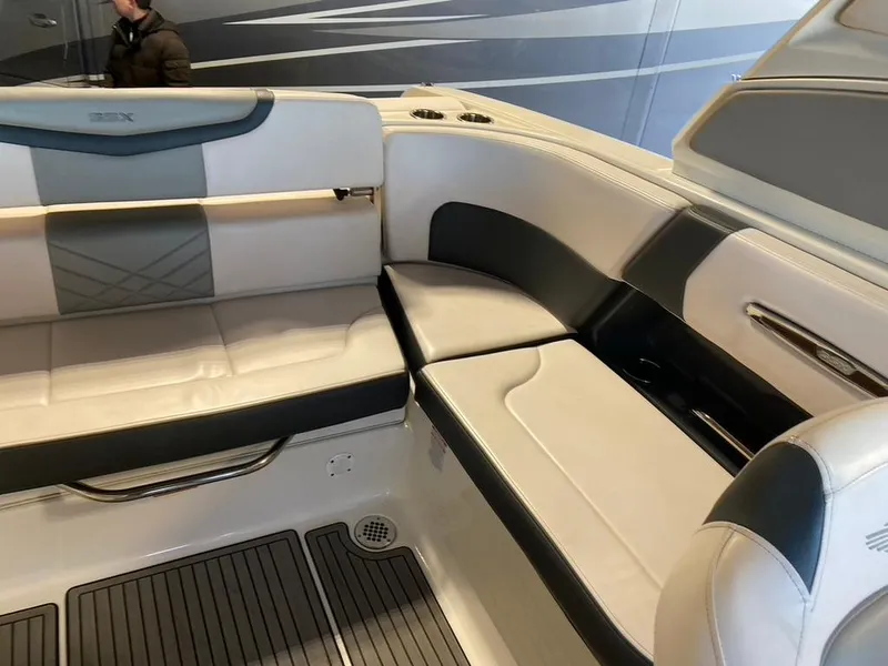 Slide: The Image of Interior seating of 2019 Chaparral 257 SSX boat, featuring sleek, modern design. - 9