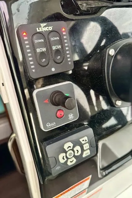Slide: The Image of Control panel of a 2019 Beneteau Antares 27 boat with Lenco trim tabs. - 19