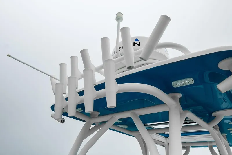 Slide: The Image of 2022 Barker Boatworks 26 Open, featuring a sleek tower design. - 30