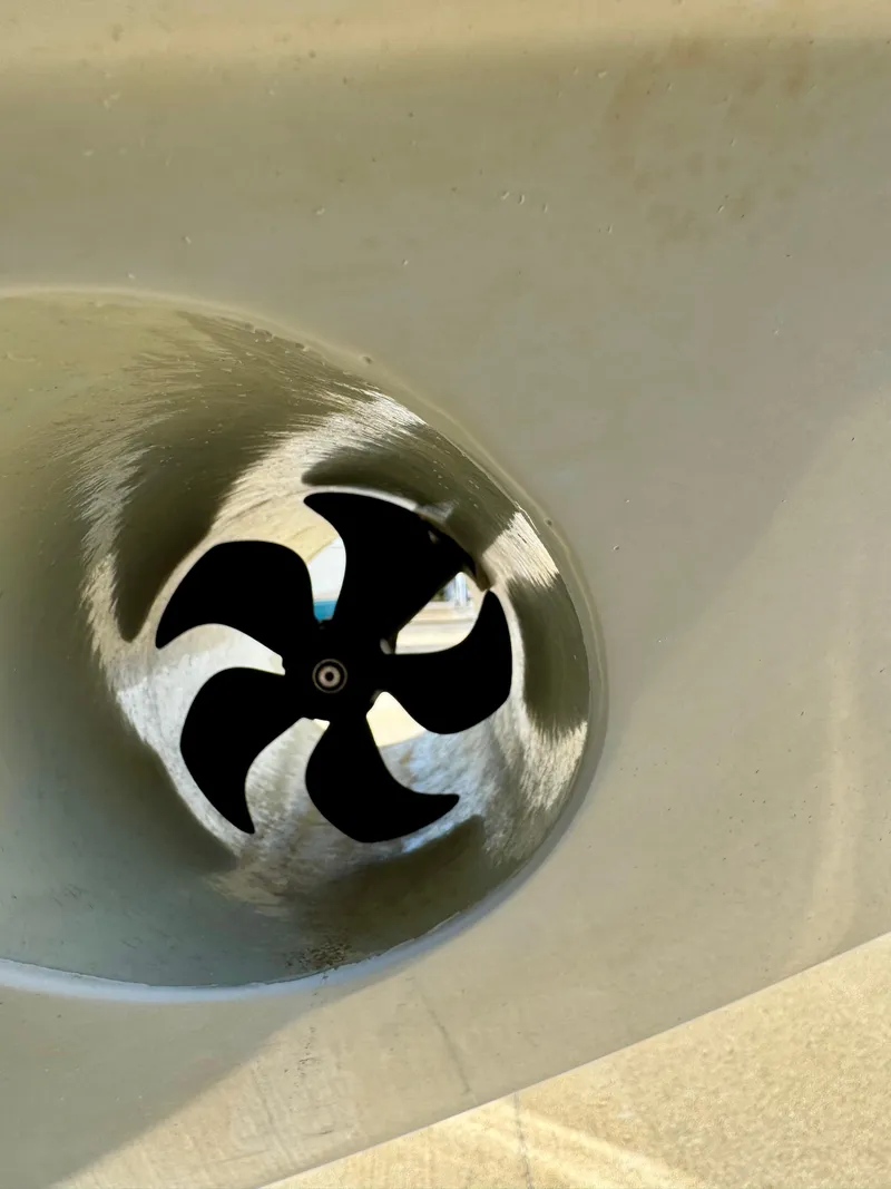 Slide: The Image of Propeller of 2020 Yellowfin 42 Offshore boat, close-up view. - 7