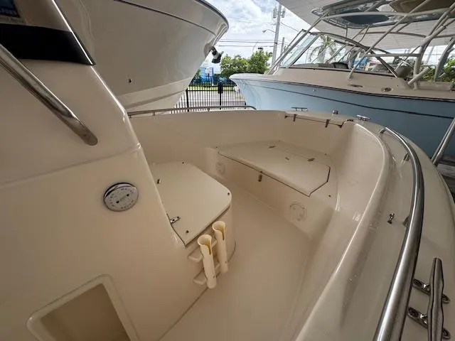 Slide: The Image of 2024 Grady-White Fisherman 180 boat interior with seating and storage compartments. - 4
