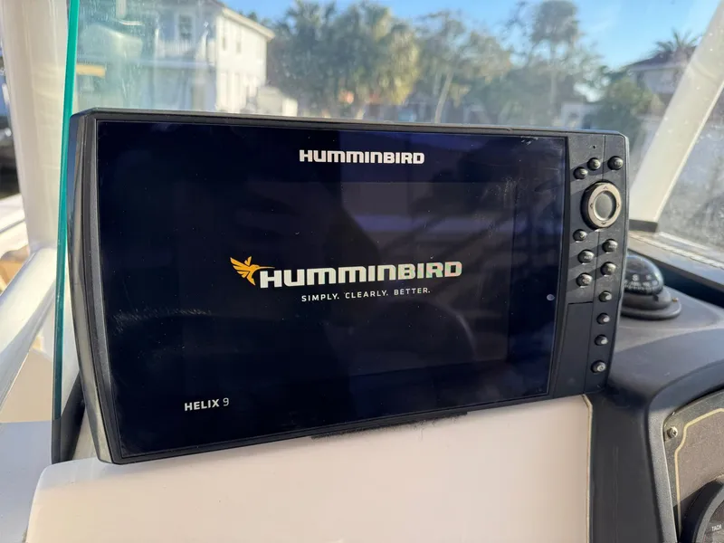 Slide: The Image of Humminbird Helix 9 fish finder on 2018 Sea Fox 226 Commander boat dashboard. - 11