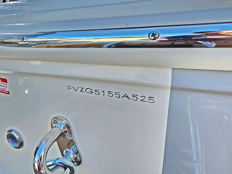 Slide: The Image of 2025 Pioneer 222 Sportfish boat with visible hull identification number. - 30