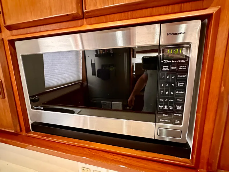Slide: The Image of Built-in Panasonic microwave in a Bertram 54 Convertible yacht kitchen, 1982 model. - 24