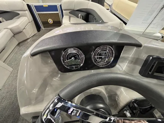 Slide: The Image of 2025 Barletta ARIA 20QC dashboard with steering wheel and gauges, featuring modern design. - 10