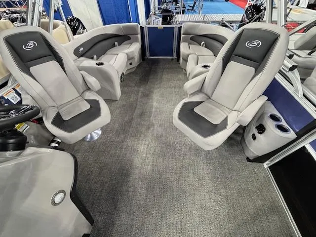 Slide: The Image of 2025 Barletta ARIA 20QC interior with plush seating and modern design. - 21