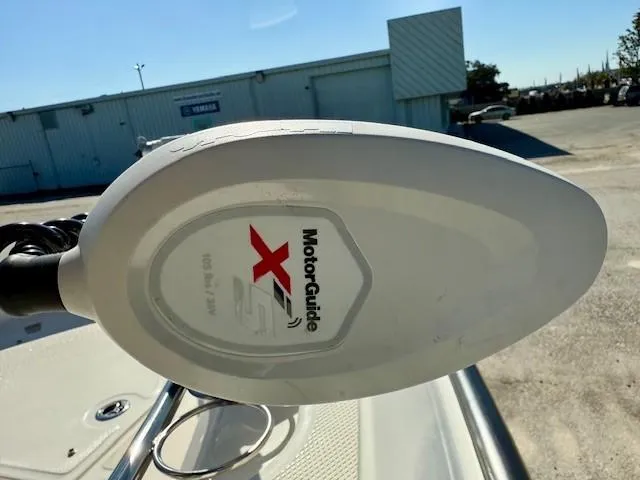 Slide: The Image of MotorGuide X5 trolling motor on 2023 Boston Whaler 250 Dauntless boat. - 11