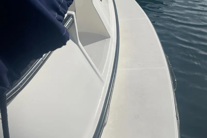Slide: The Image of 2005 Nordic Tug 37 boat deck with water view. - 5