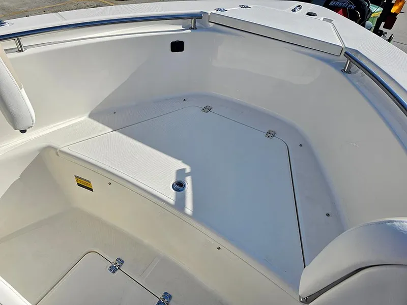 Slide: The Image of 2025 Bulls Bay 230 Center Console boat interior with spacious seating and storage. - 24