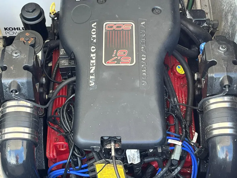 Slide: The Image of Volvo Penta 5.7 GXi engine in a 2011 Regal 35 Express Cruiser. - 33