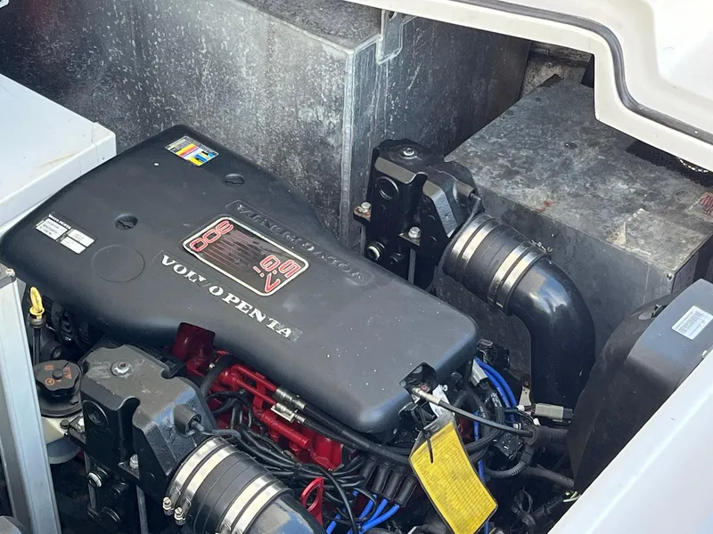 Slide: The Image of Engine compartment of a 2011 Regal 35 Express Cruiser with Volvo Penta components. - 34