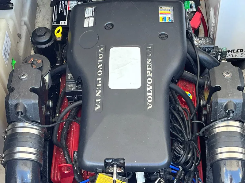 Slide: The Image of Volvo Penta engine in a 2011 Regal 35 Express Cruiser boat. - 35