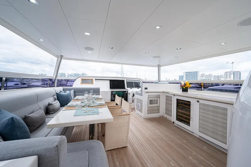 Slide: The Image of Luxurious interior of 2014 Horizon RP 110 yacht with elegant dining area and modern amenities. - 33