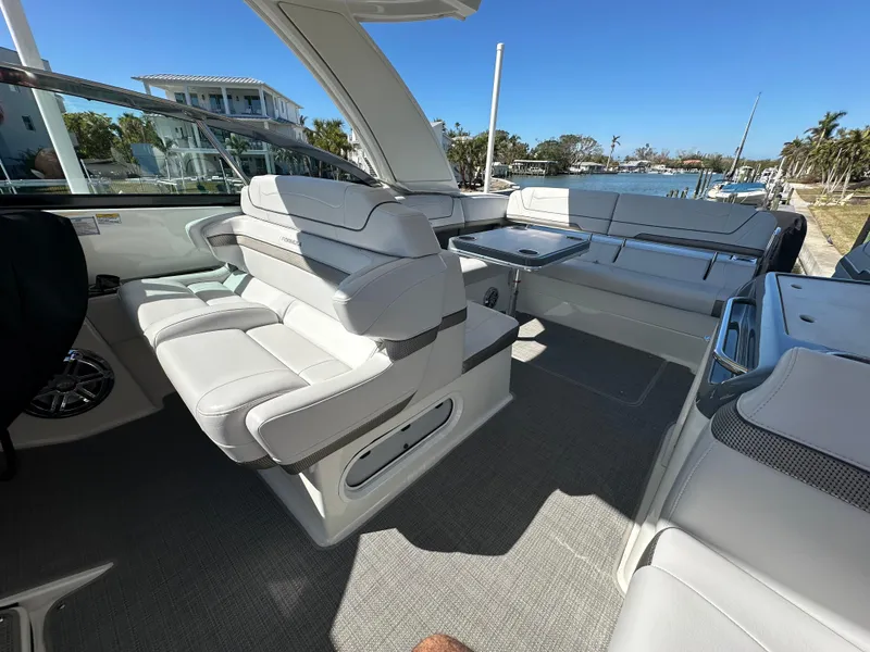 Slide: The Image of 2020 Formula 350 Crossover Bowrider OB interior with luxurious seating and modern design. - 17