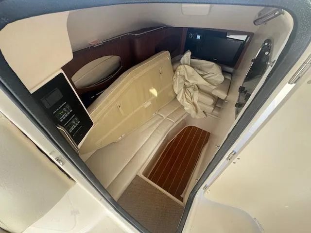 Slide: The Image of 2024 Grady-White Freedom 335 boat interior with spacious seating and sleek design. - 16