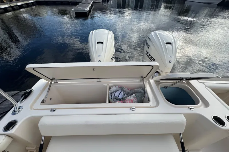 Slide: The Image of Seakeeper Stabilized logo on 2024 Grady-White Freedom 335 boat. - 38