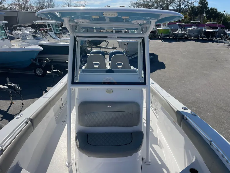 Slide: The Image of 2021 Sportsman Open 282 Center Console boat, featuring dual seating and sleek design. - 6