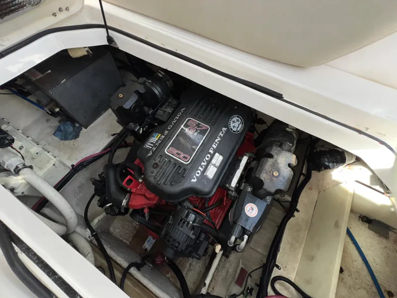 Slide: The Image of Volvo Penta engine in 2008 Regal 2665 boat, detailed view. - 12