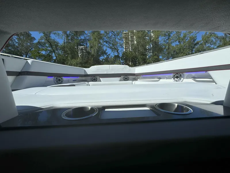 Slide: The Image of Interior cabin of 2022 Formula 380 Super Sport Crossover OB with bed and storage. - 34