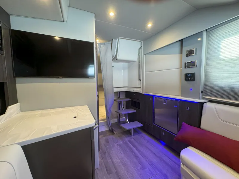 Slide: The Image of Interior of 2022 Formula 380 Super Sport Crossover OB, featuring modern amenities and sleek design. - 41