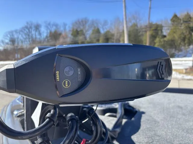 Slide: The Image of Close-up of a 2025 Skeeter ZXR21 boat component with control panel and cables. - 9