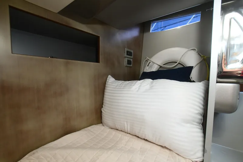 Slide: The Image of Cozy cabin interior of 2012 Riva Rivarama yacht with plush bedding. - 40