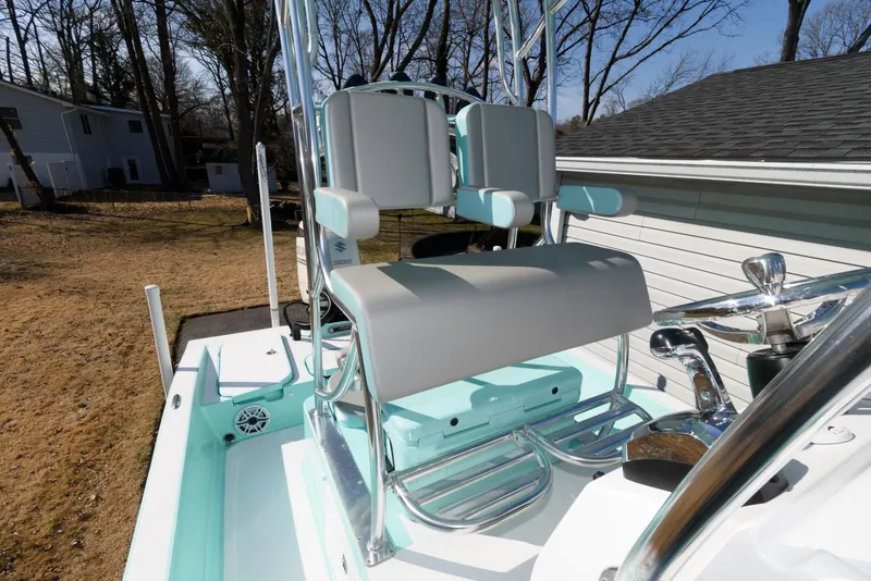 Slide: The Image of 2020 Shallow Sport 24 Modified V boat with dual seats and steering console. - 16