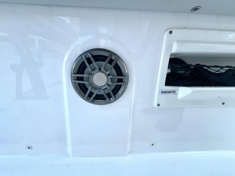 Slide: The Image of 2023 Sea Fox 268 Commander boat speaker and raw water access panel. - 42