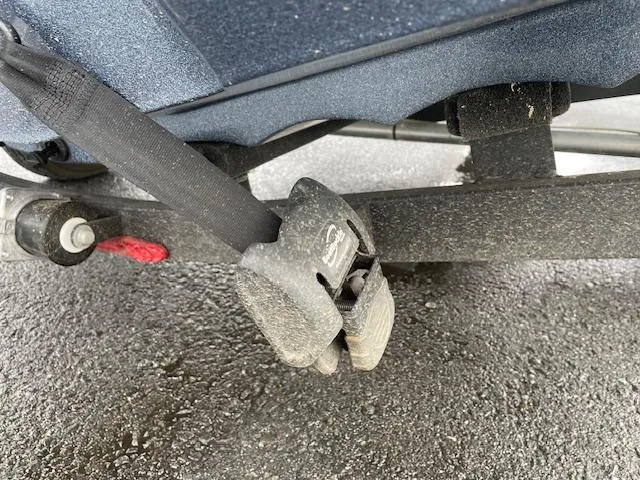 Slide: The Image of Close-up of a 2023 Nitro Z17 boat trailer hitch on wet pavement. - 9