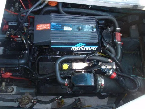 Slide: The Image of MerCruiser engine in a 1994 Sea Ray 330 Sundancer boat. - 27