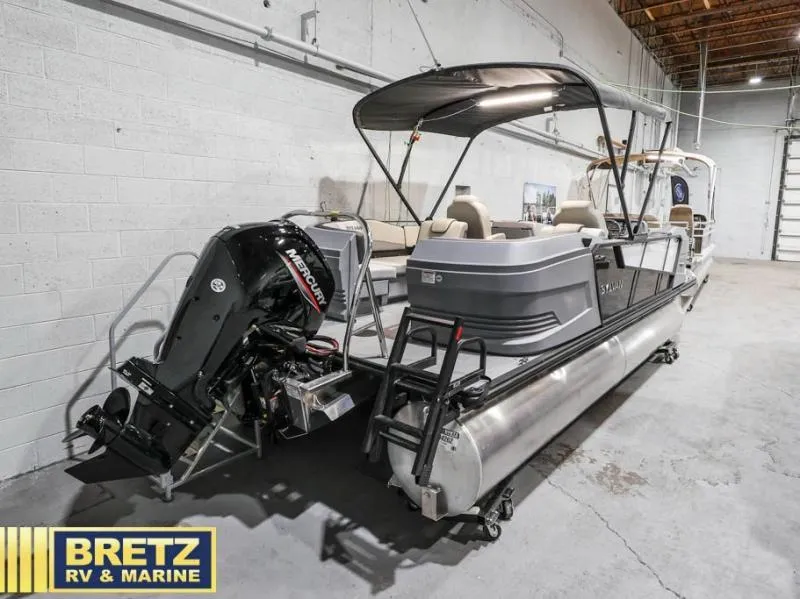 Slide: The Image of 2025 Mirage LZ A-22 SPORT pontoon boat with Mercury engine at Bretz RV & Marine. - 6