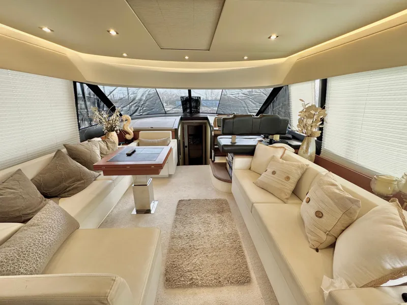Slide: The Image of Luxurious interior of a 2016 Prestige 550 yacht. - 25