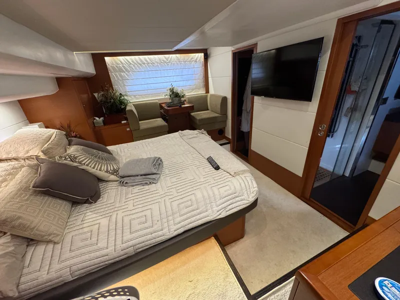 Slide: The Image of Luxurious cabin on a 2016 Prestige 550 yacht. - 31