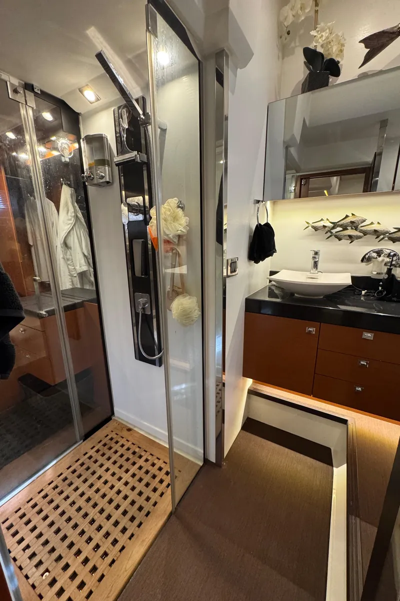Slide: The Image of Luxurious bathroom on a 2016 Prestige 550 yacht. - 39