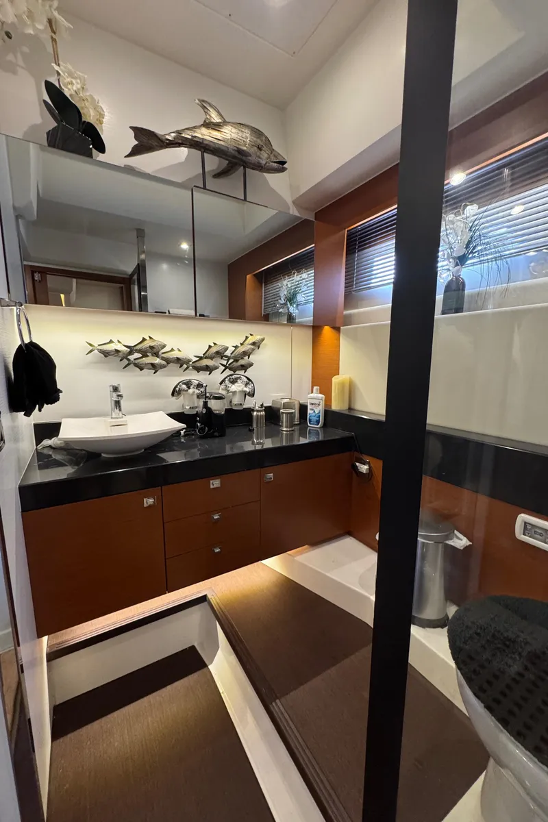 Slide: The Image of Luxurious bathroom on a 2016 Prestige 550 yacht. - 40