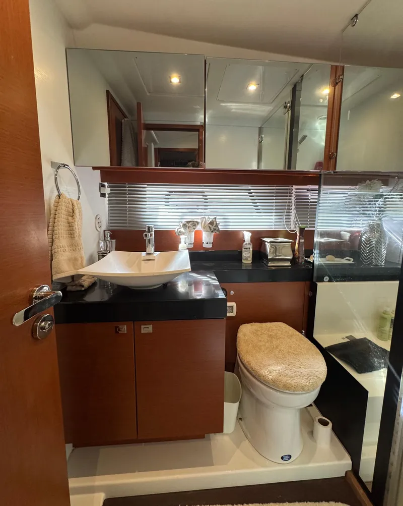 Slide: The Image of Luxurious bathroom in a 2016 Prestige 550 yacht. - 41
