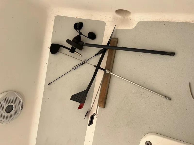 Slide: The Image of Assorted sailing tools on a 2001 J Boats J/105 deck. - 15