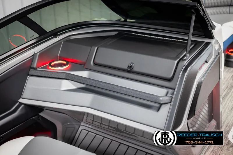 Slide: The Image of 2025 Avalon Excalibur LTD QLW interior with sleek design and ambient lighting. - 43