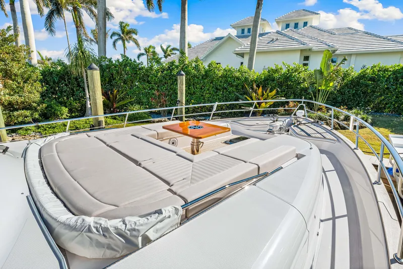 Slide: The Image of Luxurious 2025 Belize 66 Daybridge yacht with spacious sunbathing deck and elegant design. - 42
