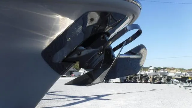 Slide: The Image of 2021 Key West 263FS boat anchor detail in a marina setting. - 8