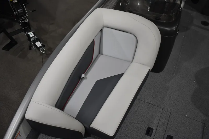 Slide: The Image of 2025 Lowe SD224 Sport Deck boat interior seating, featuring modern design and comfortable upholstery. - 14